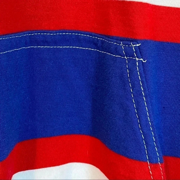 BRANDY MELVILLE RED WHITE & BLUE STRIPE HOODIE ONE SIZE - Picture 3 of 7